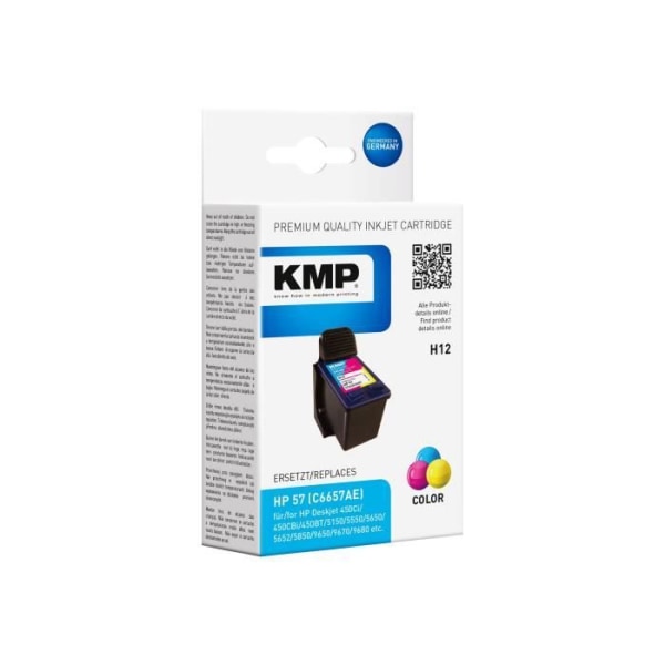 KMP H12 17 ml färg (cyan, magenta, gul) bläckpatron (alternativ för: HP 57) för HP Officejet 4110, 42XX, 5510;...
