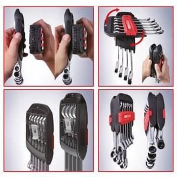 10-delars blandnyckelsats - KS TOOLS - 503.4250 - Gearplus spärrnycklar - 8 till 19 mm