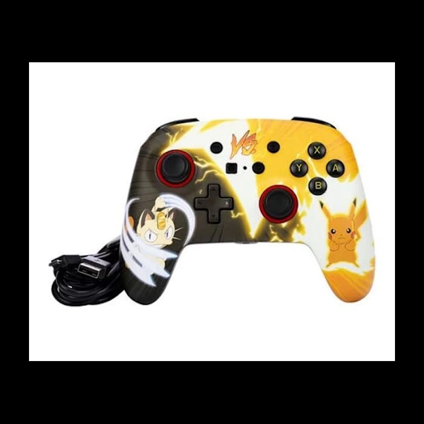 Nintendo Switch trådbunden handkontroll - POWER A - Pikachu vs Meowth Gul