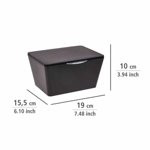Förvaringskorg - Brasil - Box med lock - Plast (PET) - 19 x 10 x 15,5 cm - Svart Svart