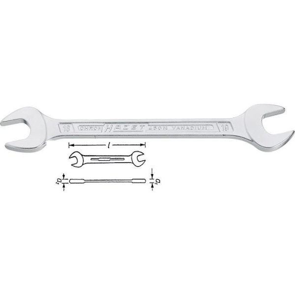 Dubbelsidig nyckel - HAZET - 450N-5X5.5 - Öppning 5 x 5.5 mm - Precision - Hållbarhet