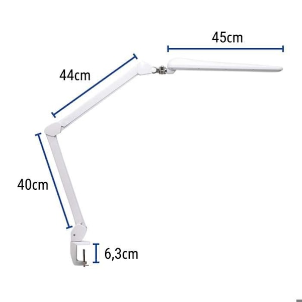 MAULcraft Skrivbordslampa LED - dimbar - bordsfäste - vit - metall - 1 styck - 98.5 x 8 x 52 cm - MAUL Vit