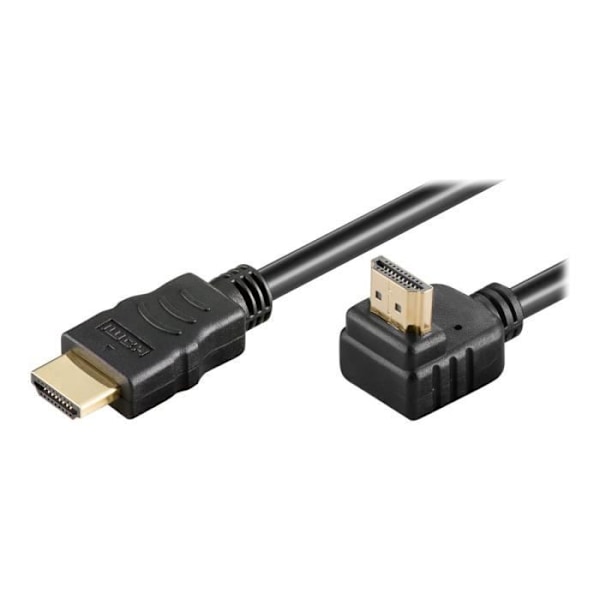 MicroConnect HDMI med HDMI (M) Ethernet-kabel för Vinklad HDMI (M) 1 m Svart