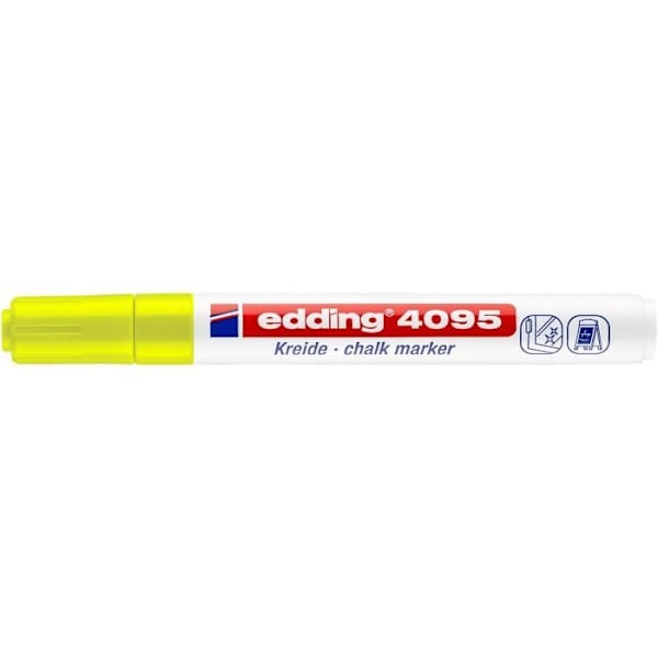 Flytande krita - edding - 4095 - Fluorescerande gul - Förpackning med 10 - Mellanstor spets Fluorescerande gul