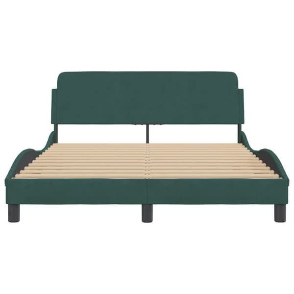 vidaXL Dover sängram mörkgrön 140x200 cm sammet 373195