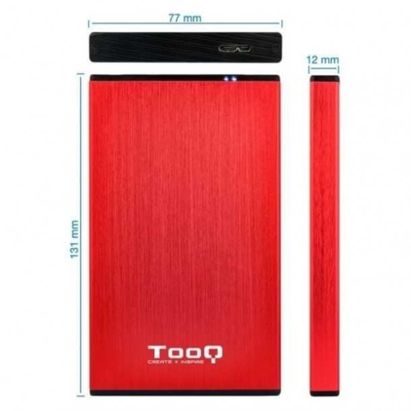 TooQ TQE-2527 2,5" USB 3.0 hårddiskhölje Röd