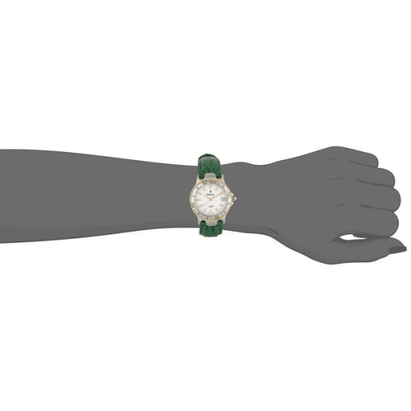 Kvinnoarmband - MX ONDA - Analog - Läder - Vattentålighet 5 ATM - Chic Stil Flerfärgad, vit, grön