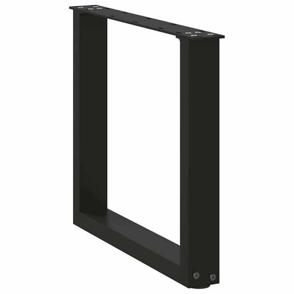 vidaXL U-formade soffbordsben, 2 delar, svart, 50 x (42-43) cm, stål 4013156