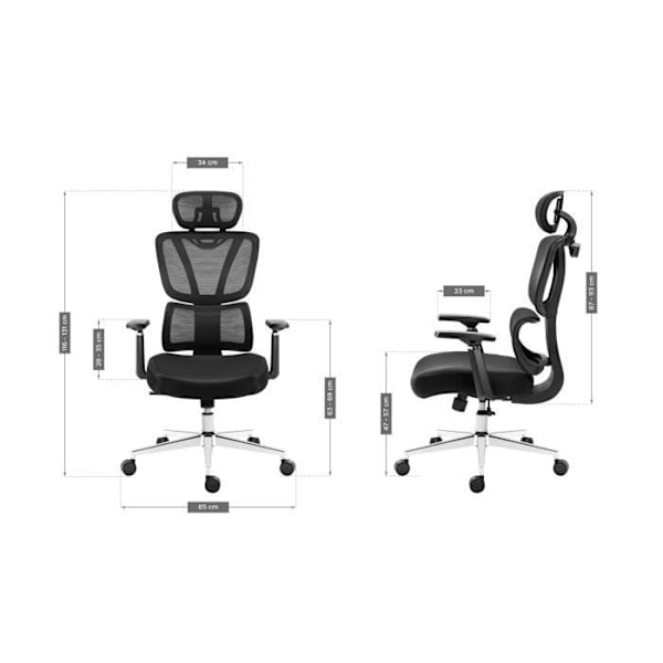 Kontorsstol - MARK ADLER - Expert 4.6 - Ergonomisk - HD Mesh Tyg - Svart Svart