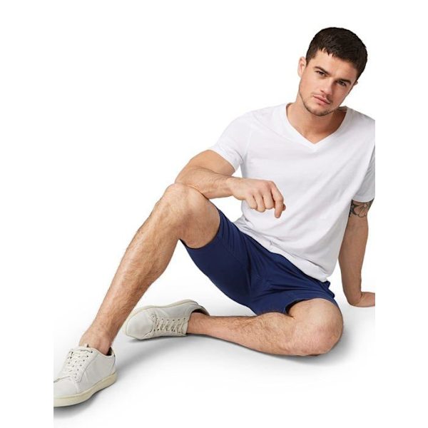 Tom skräddarsydd t-shirt Herr Paket med 2 basic t-shirts med V-ringning Vit XXL