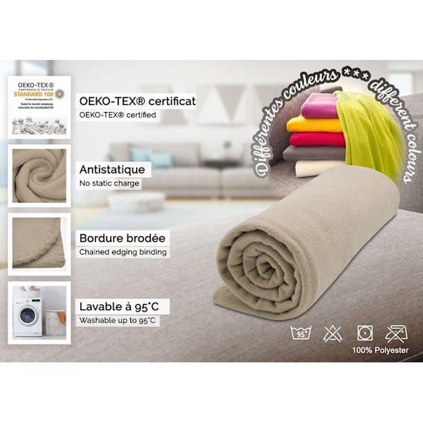 Överdrag - täcke - plaid Zollner - 6704-4527-130170-471 - Mysig filt, 130x170 cm, Fleece, Mikrofiber, Lila