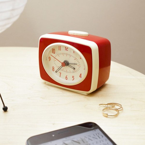 Väckarklocka - KIKKERLAND - Röd - 9,8 x 6,1 x 8,3 cm - Batteri - Rektangulär Röd