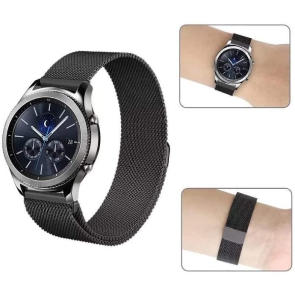 Magnetisk klockarmband, lås justerbart armband i rostfritt stål för Huawei Watch Daniel Wellington iWatch - 22mm
