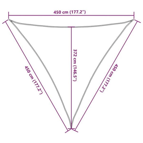 vidaXL Skuggduk sand 4,5x4,5x4,5 m 100 % polyester oxford 4000939