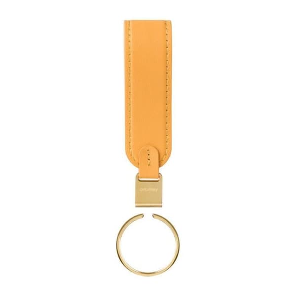 Nyckelring - ORBITKEY - LOOP - Orange - Crazy-Horse läder - Säker mekanism Apelsin