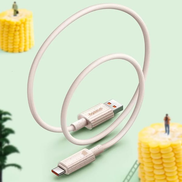 USB-kabel till Type-C, snabb uppladdning, 100 W, 480 Mbps, 2 m - Serien Baseus Habitat (P10360203631-01) - Naturlig grön