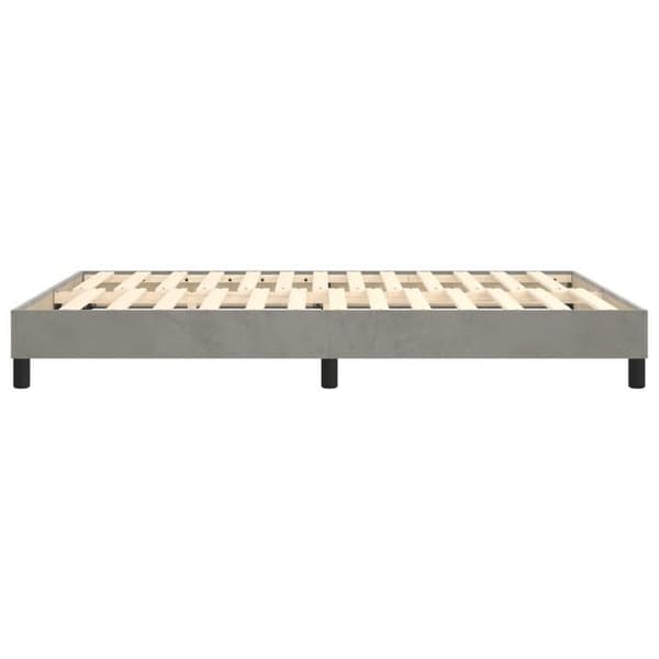 vidaXL Sängram med lameller ljusgrå 140x190 cm sammet 3120766 ljusgrått