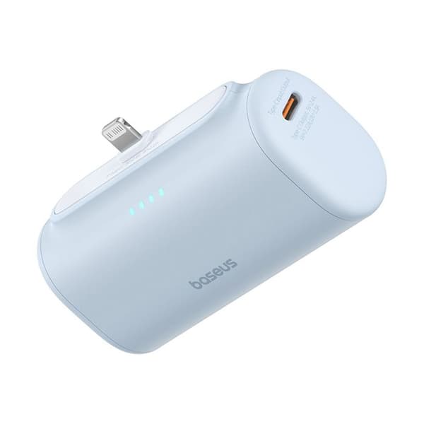 Strömbank - BASEUS - P10068307413-00 - 5000 mAh - 20 W - Typ C-kabel - Blå Blå