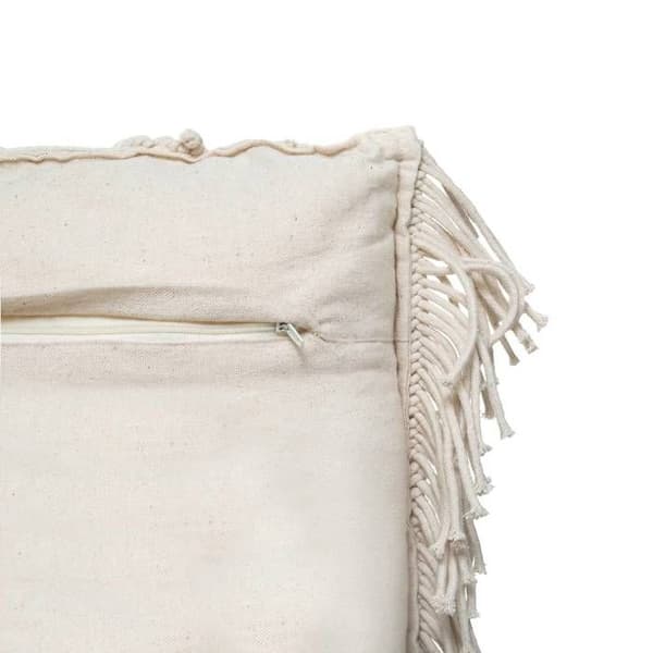 Kudde "Macramé" vit elfenben 30x50cm - Atmosphera Inredningsdesigner Elfenbenvit