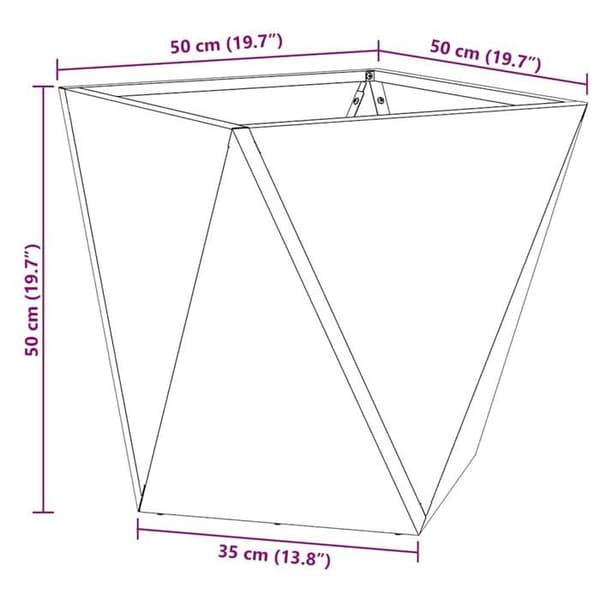 Stålkärl - vidaXL - Antracit - 50x50x50 cm - Robust - Montering krävs - Utomhusbruk