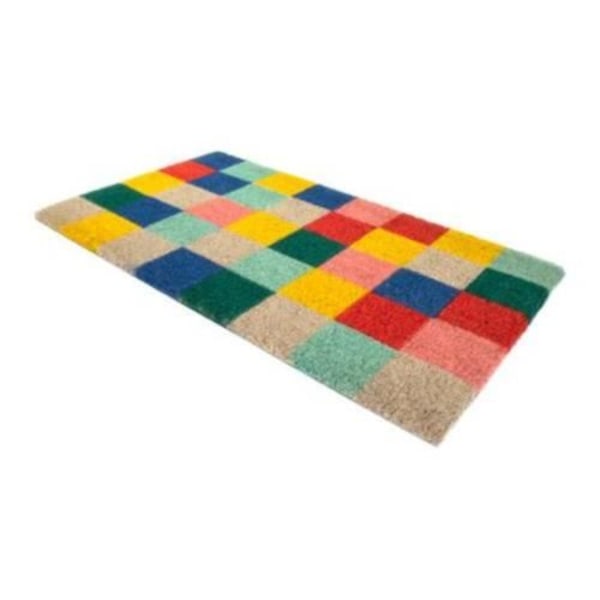 Dörrmatta - FISURA - Fyrkanter - Kokosfiber - Halkfri PVC - 70x40 cm naturlig, flerfärgad