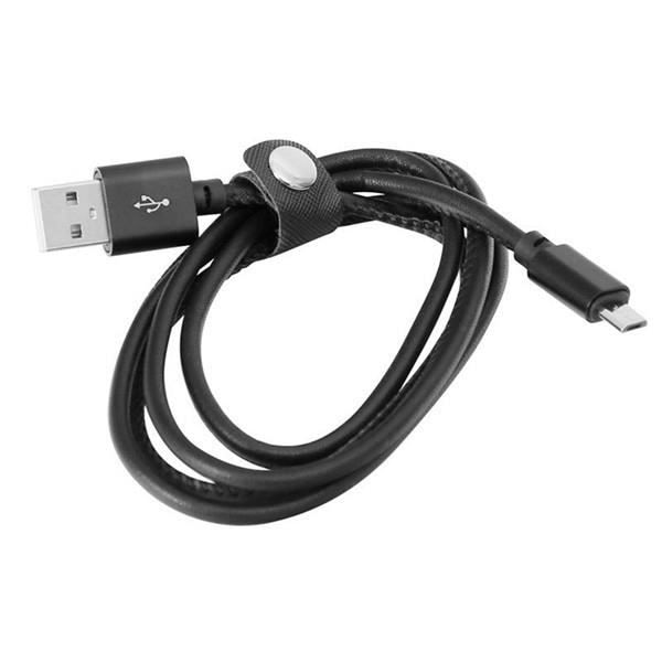PLATINET LÄDERKABEL microUSB-USB 1M 2.4A Svart