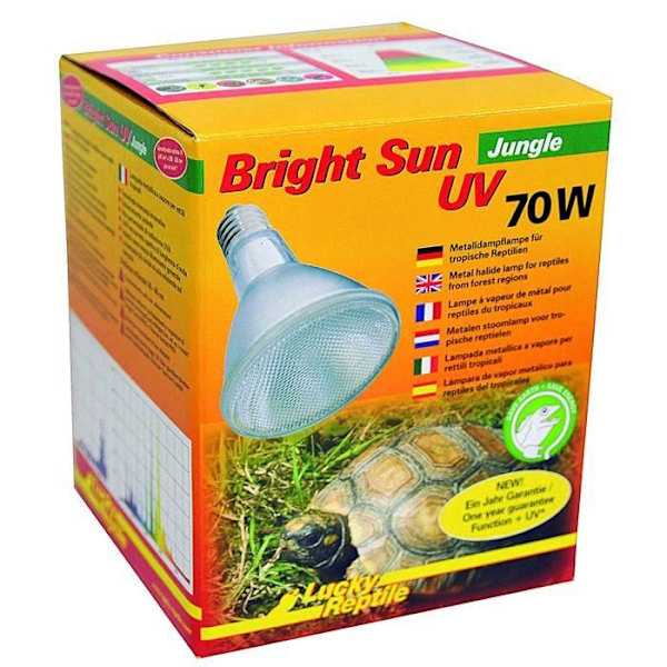 LUCKY REPTILE Bright Sun Heat Lamp Set med kompatibel lock och switch för vattensköldpaddor 70W - BSST-70