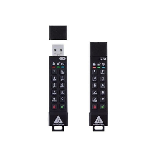 Apricorn Aegis Secure Key 3XN Krypterad USB-minne 32GB USB 3.1 Gen 1 FIPS 140-2 Nivå 3 Svart