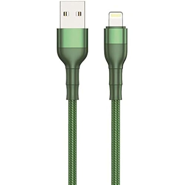USB-kabel - 2GO - A till Lightning - 100 cm - Grön - Synk & Ladda