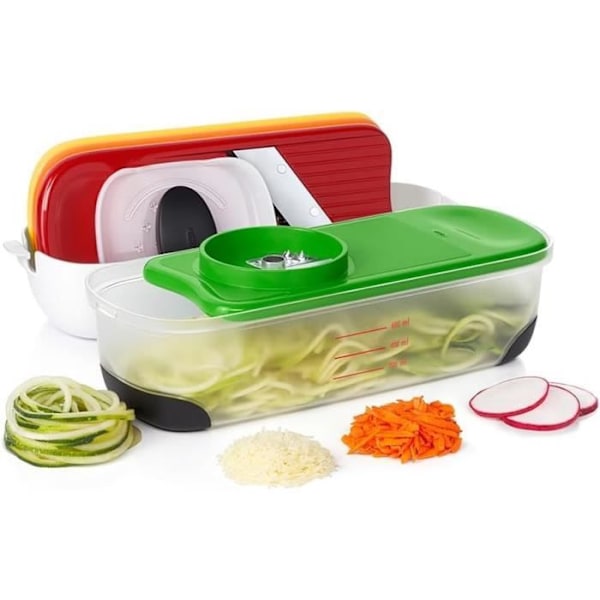 Grönsaksskärare - OXO Good Grips - Komplett set - Rivjärn, mandolin, spiralizer - Rutsystem - Rostfritt stål Flerfärgad