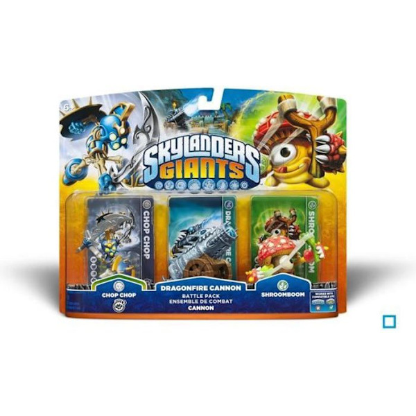 Skylanders Battle Pack - Activision - Chop Chop + Shroomboom + Cannon - Vit - Barn - Skylanders Vit