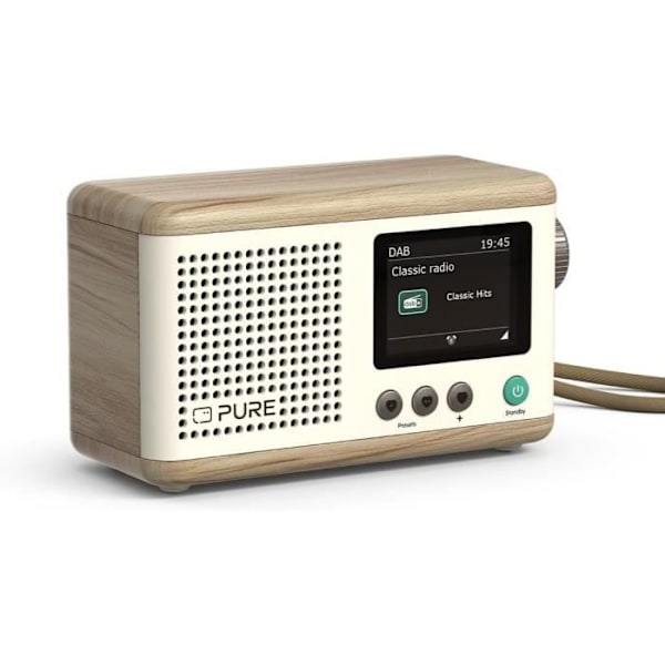 Digital Radio Portable - Pure - Mini - Bluetooth 5.3 - 15 timmars batteritid - TFT-skärm 2,4" Vit CotonEk ✔️