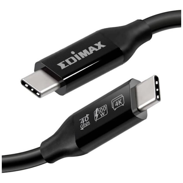 EDIMAX USB-kabel USB4™, Thunderbolt™ 3 USB-C® hane 1 m svart UC4-010TB V2