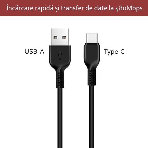 Datakabel - HOCO - Flash X20 - USB-A till USB Type-C - 3A/10W - 1 m