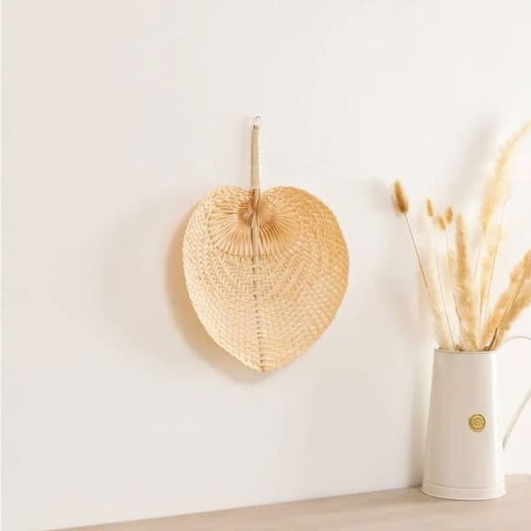 Fläkt "Folk bambu 30x39cm" beige