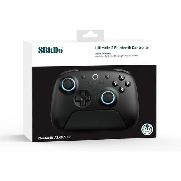 8BitDo Ultimate 2 Bluetooth - Switch 1 & 2 / PC Windows - Svart utgåva Svart