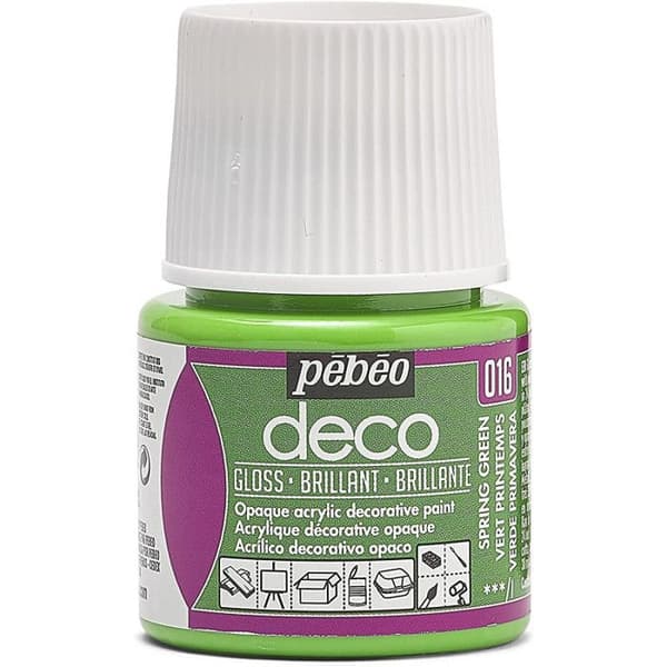 Akrylfärg - Pébéo - P.BO Déco - Vårgrön - 45ml - Blank Vårgrönt