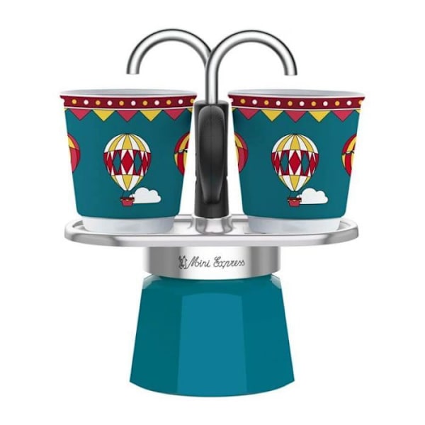 Cafetiere Bialetti - 0006494 - Mini Express Winter Wonderland 2TZ kaffemaskin med två 90 ml koppar Multicolor