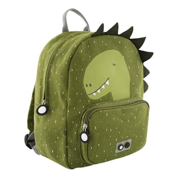 Skolryggsäck - Trixie - Mr Dino - Vattenavvisande bomull - 3D-element - Volym 7L Grön