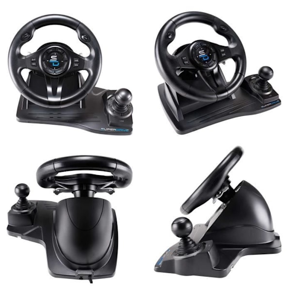 Racing ratt - SUPERDRIVE - GS550 - Med pedal - Växelspak - Vibrationer - Multi-plattformar Svart