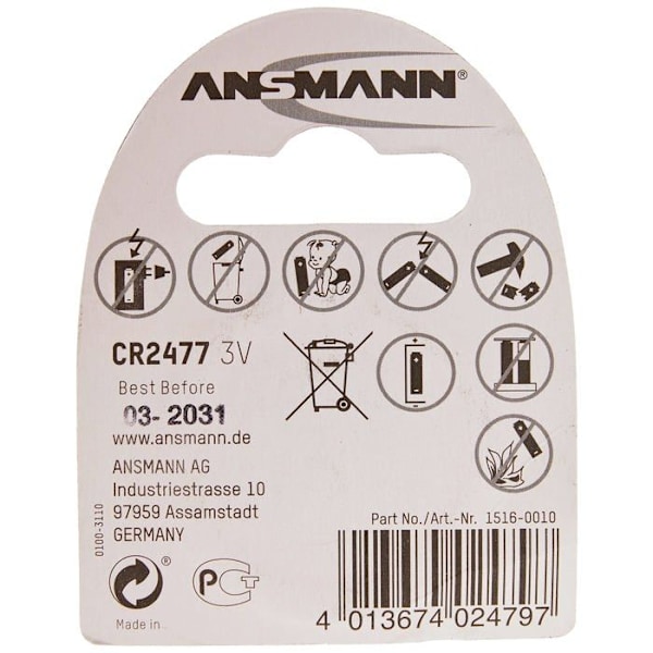 Litiumknappsbatteri CR2477, 3V - 1 st