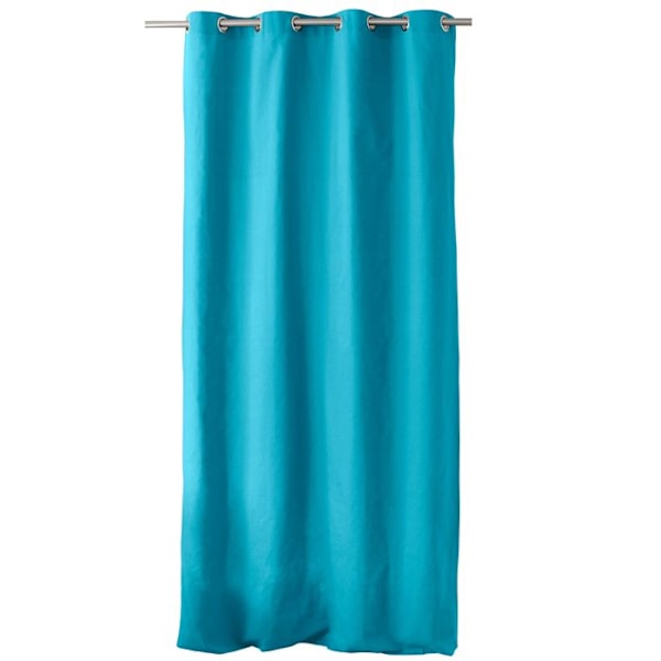 Färggardiner i 100% bomull 8 öglor Turkos 135x240 cm Turkos