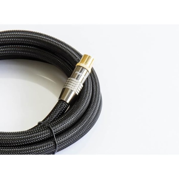 TV-antennkabel IECCoax hane till hona, förgyllt - Python Series Premium Svart