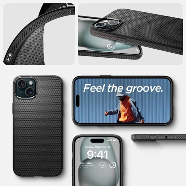 Spigen Liquid Air - Fodral för iPhone 15 (mattsvart) Matte svart