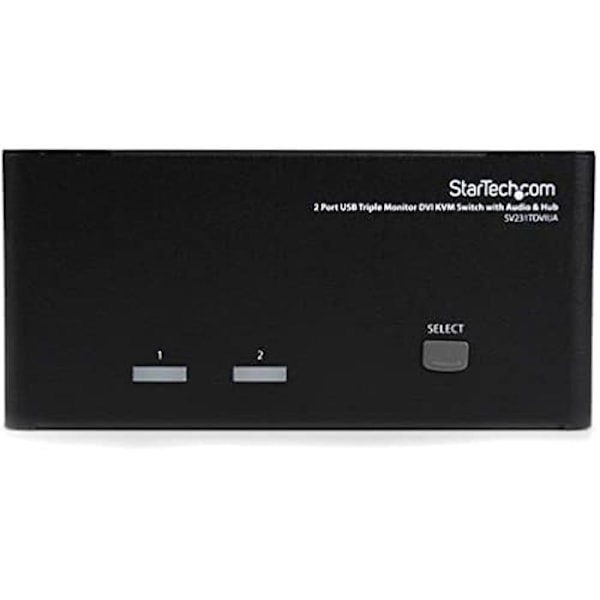 KVM Switch - STARTECH.COM - SV231TDVIUA - 3 DVI-skärmar - Oberoende ljud - USB 2.0 Hub