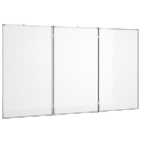 Magnetisk vikbar whiteboard - VIDAXL - 150x80 cm - Aluminium - 3 paneler - Vikbar Vit