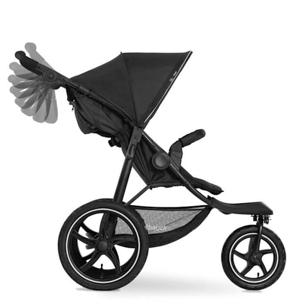 HAUCK Buggy Pushchair - Svart - 3 hjul Runner 2 Svart