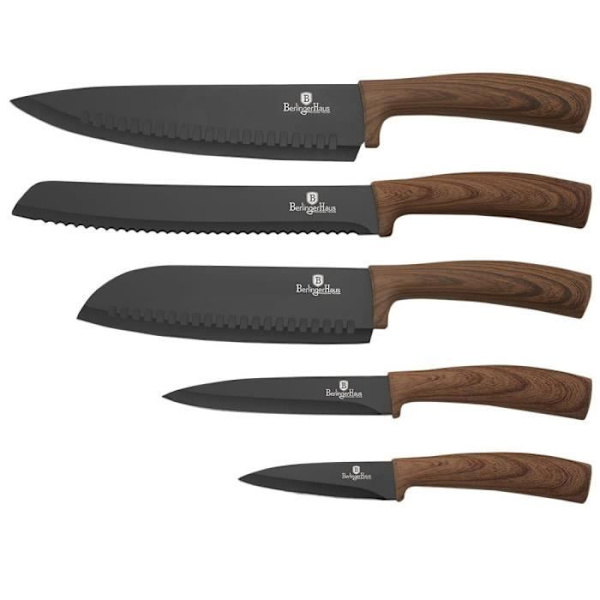 Knivset - BERLINGER HAUS - BH2530 - 6 delar - Ebenholts - Rostfritt stål Brun svart