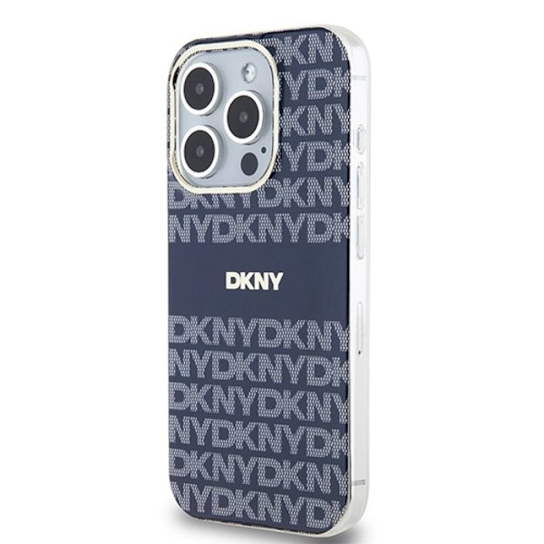 IPhone 15 Pro Max-fodral - DKNY IML IML Mono & Stripe MagSafe (DKHMP15XHRHSEB) - Blå