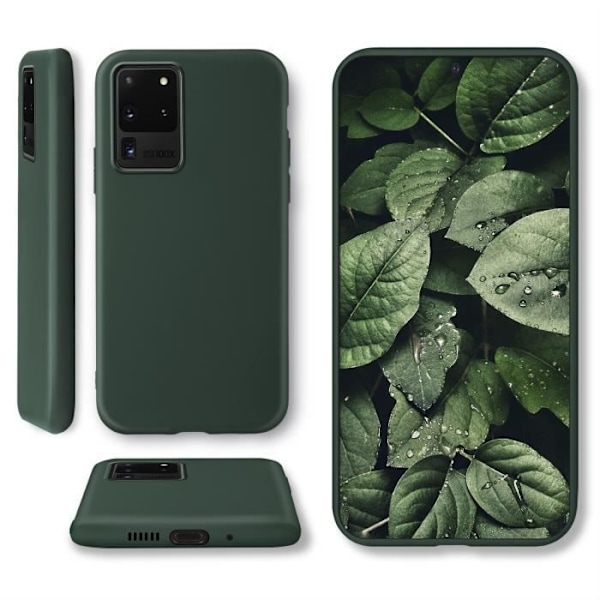 Moozy Minimalist Series silikonfodral för Samsung S20 Ultra, Forest Green - Matt finish, tunn och tunn TPU